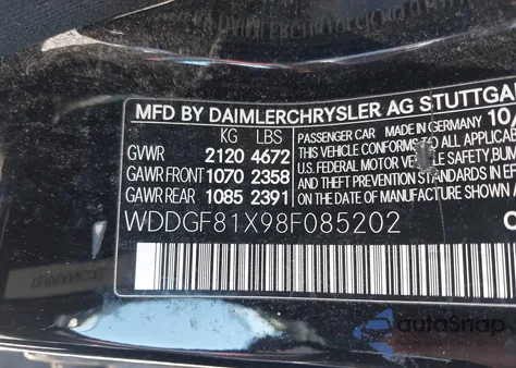 2008 Mercedes-Benz C 300 3.0L Luxury/Sport 4Matic из США, поврежденный, VIN WDDGF81X98F085202